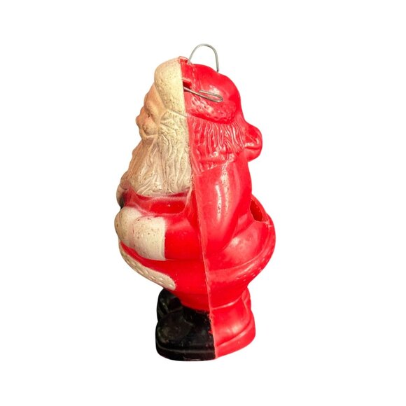 Vintage Celluloid Santa Claus Christmas Ornament Bulb Cover Red & White 4 3/4" T - Picture 4 of 7